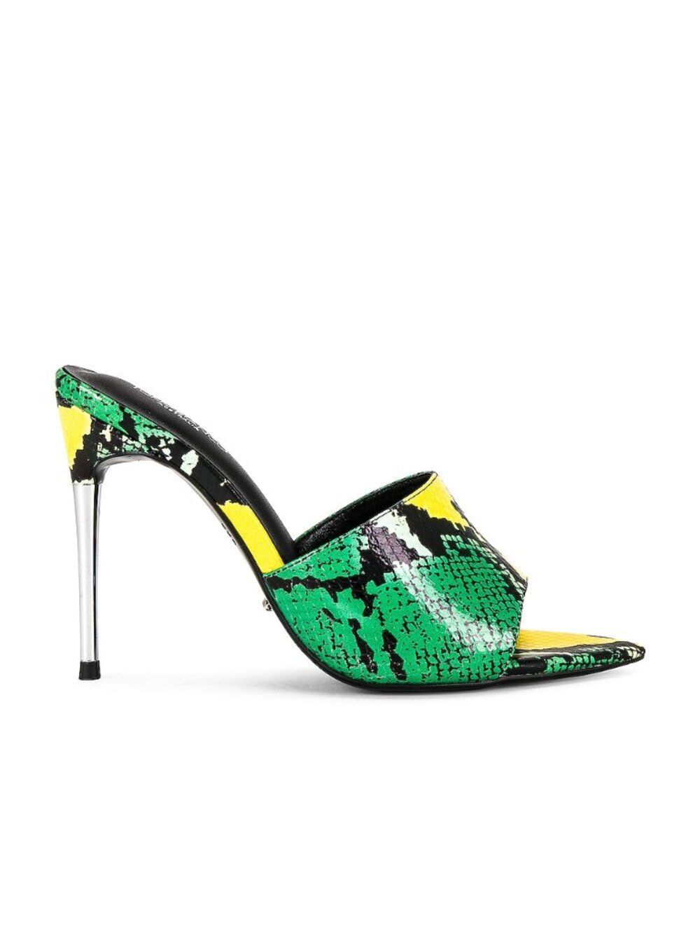Like new Tony Bianco Maximus in acid snake skin green yellow open toe high heel